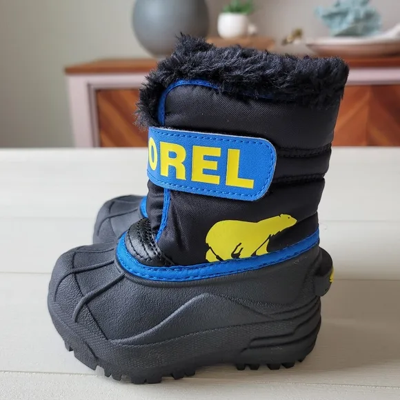 🆕️ Sorel Snow Commander Boot - Toddler Boys' in Black / Super Blue