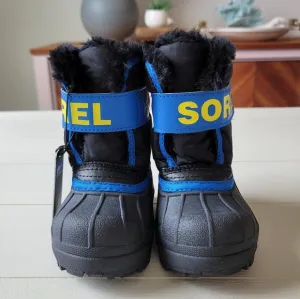 🆕️ Sorel Snow Commander Boot - Toddler Boys' in Black / Super Blue