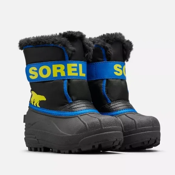 🆕️ Sorel Snow Commander Boot - Toddler Boys' in Black / Super Blue