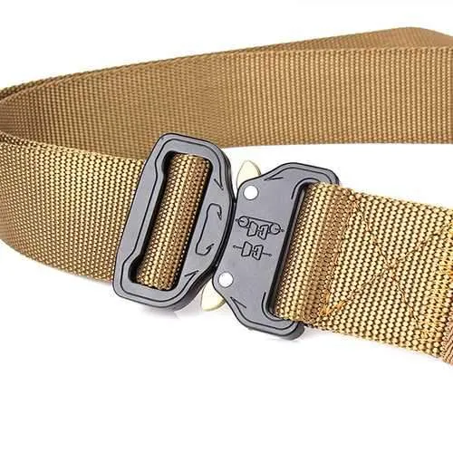 125CM Mens Nylon Outdoor Tactical Military Army Belt Heavy Duty Buckle Waistband