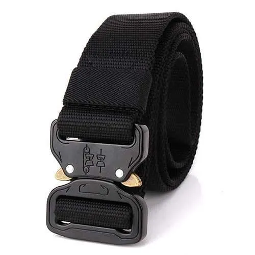 125CM Mens Nylon Outdoor Tactical Military Army Belt Heavy Duty Buckle Waistband