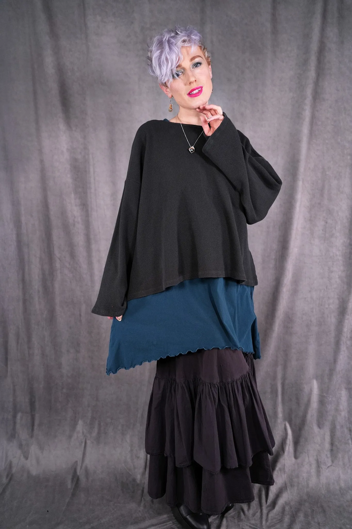 1608 Donna's Thermal Top Smoke-P