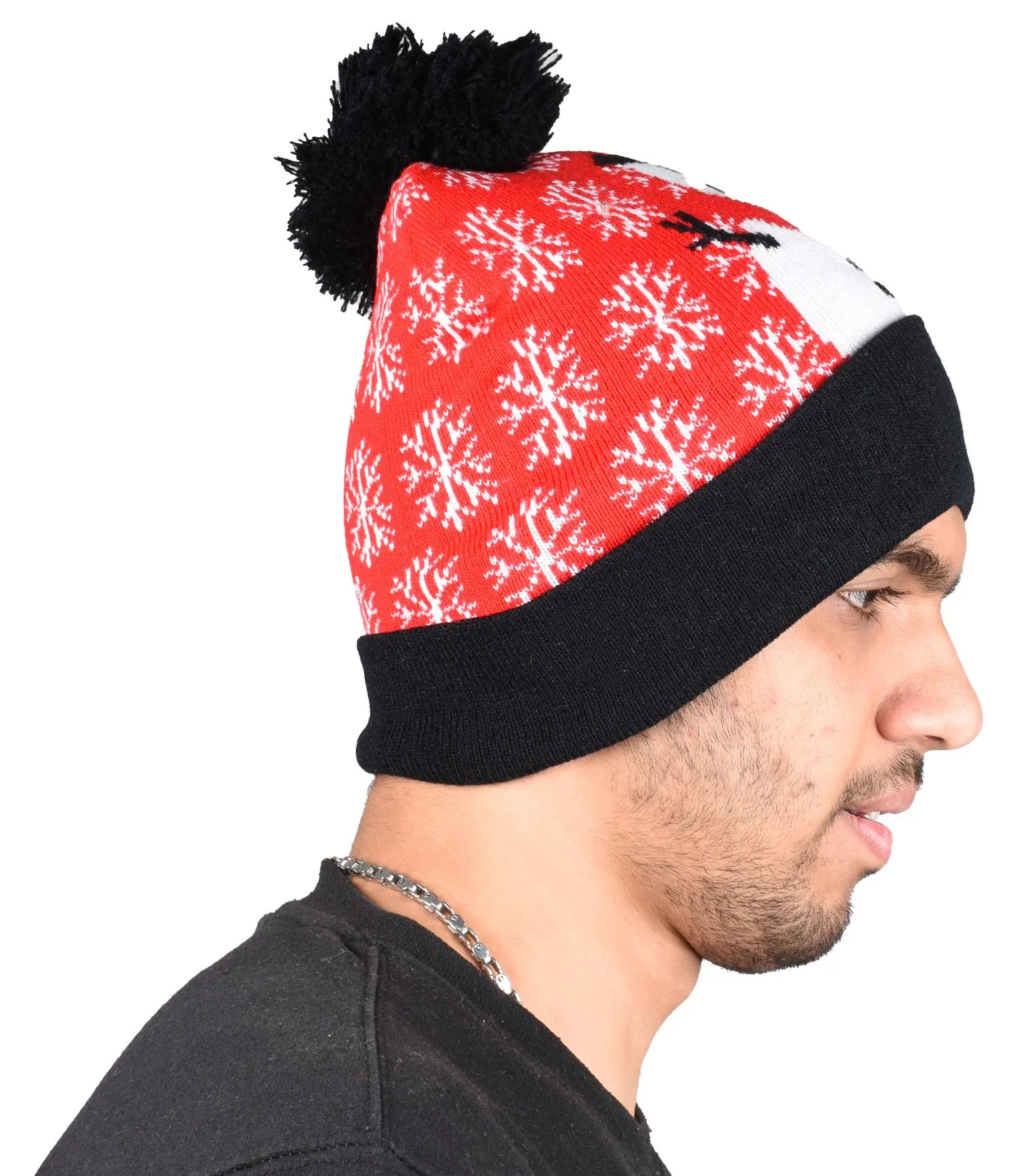 2 Pack LED Christmas Bobble Hat