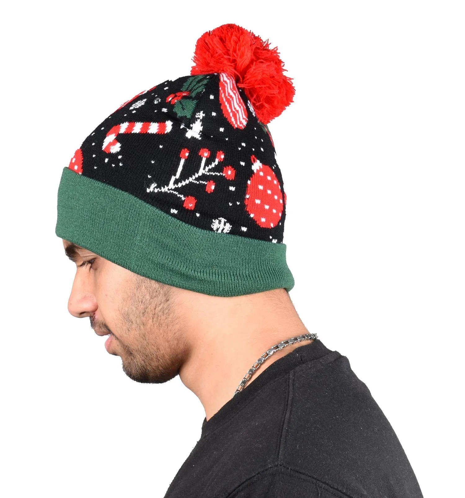 2 Pack LED Christmas Bobble Hat