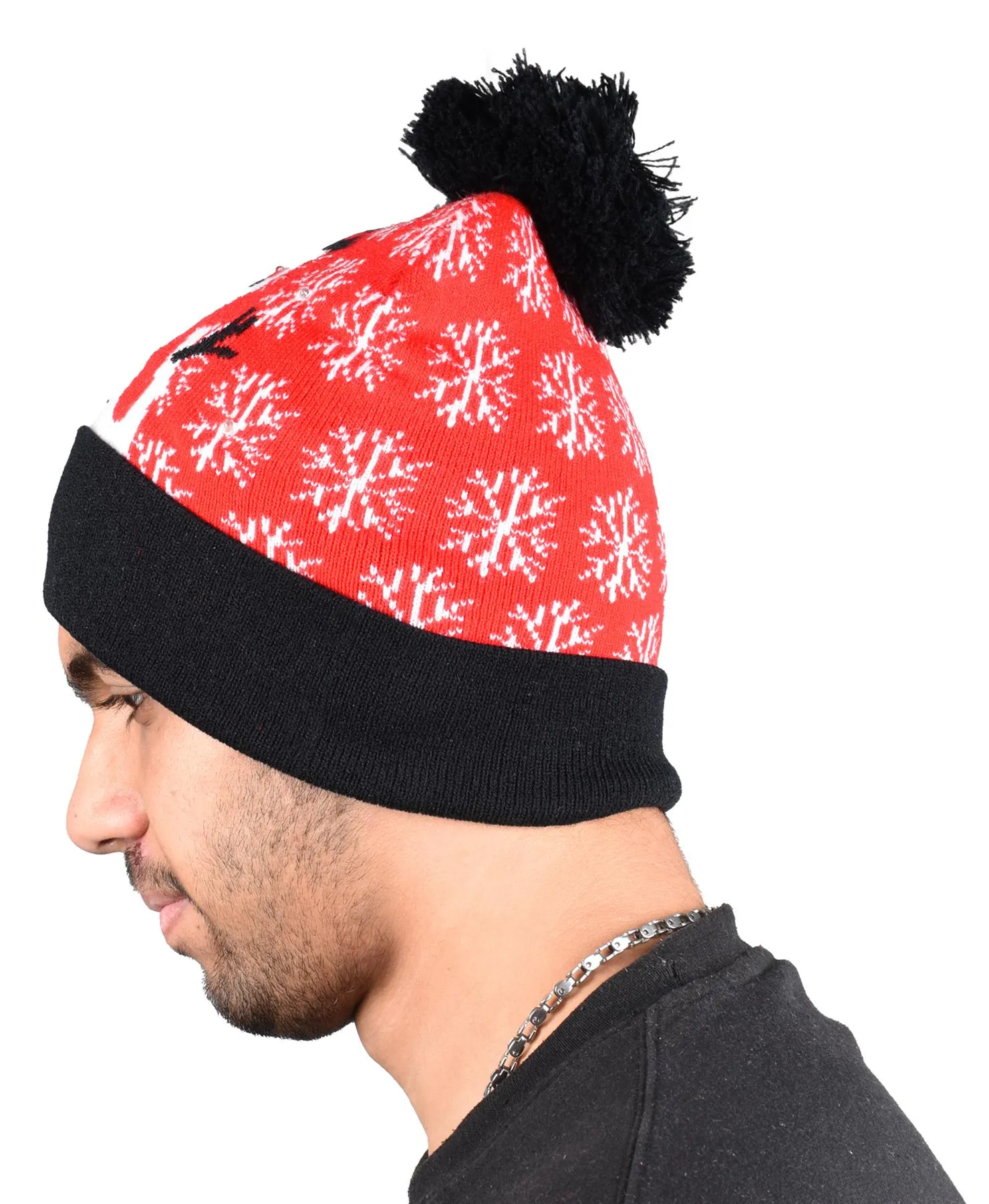 2 Pack LED Christmas Bobble Hat