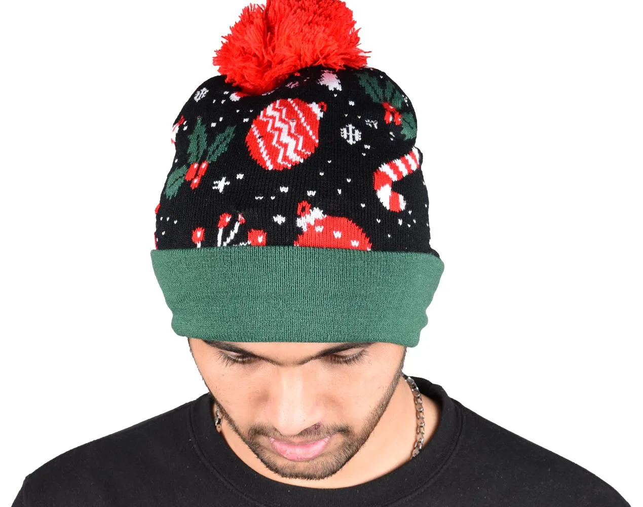 2 Pack LED Christmas Bobble Hat