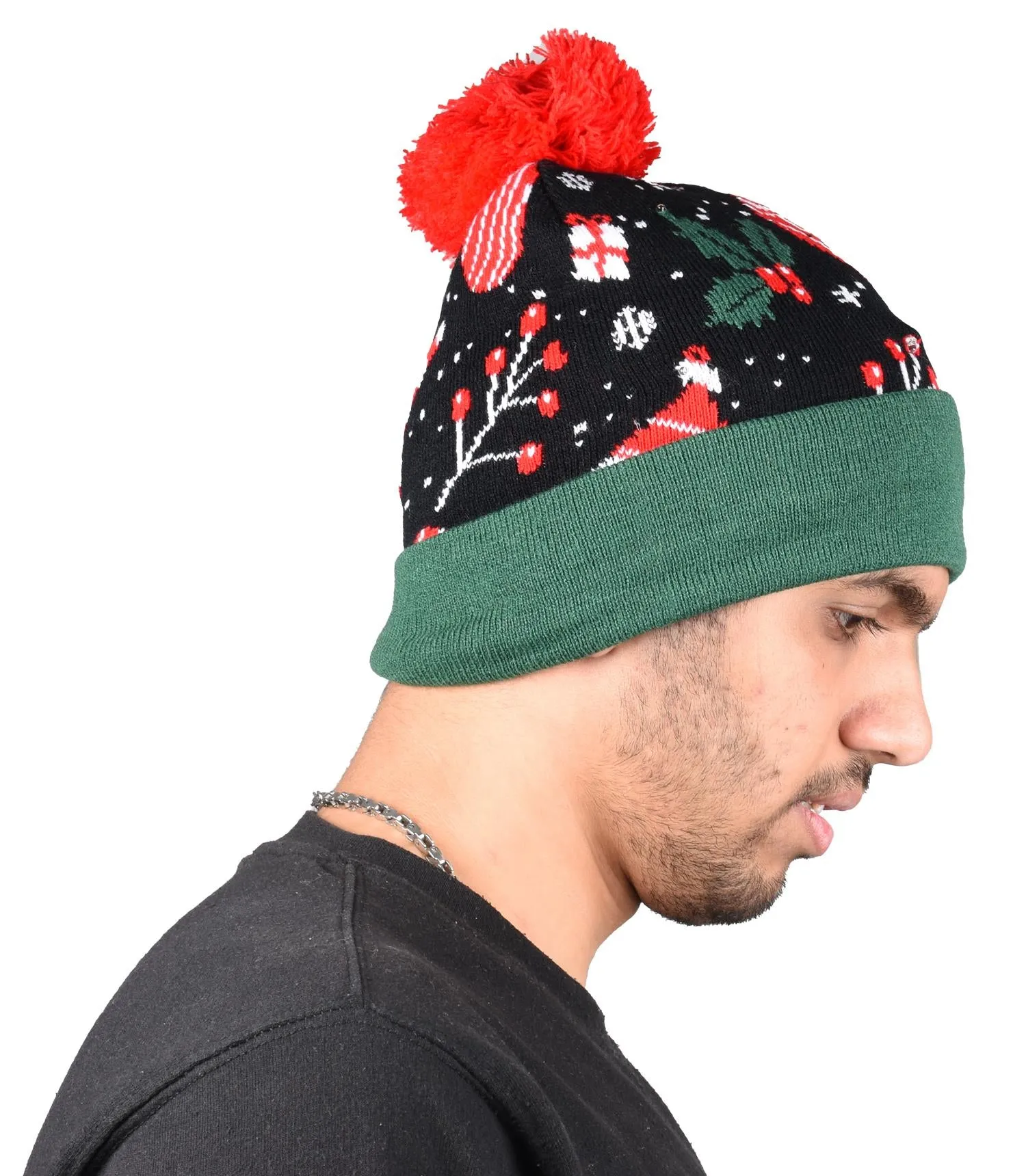 2 Pack LED Christmas Bobble Hat