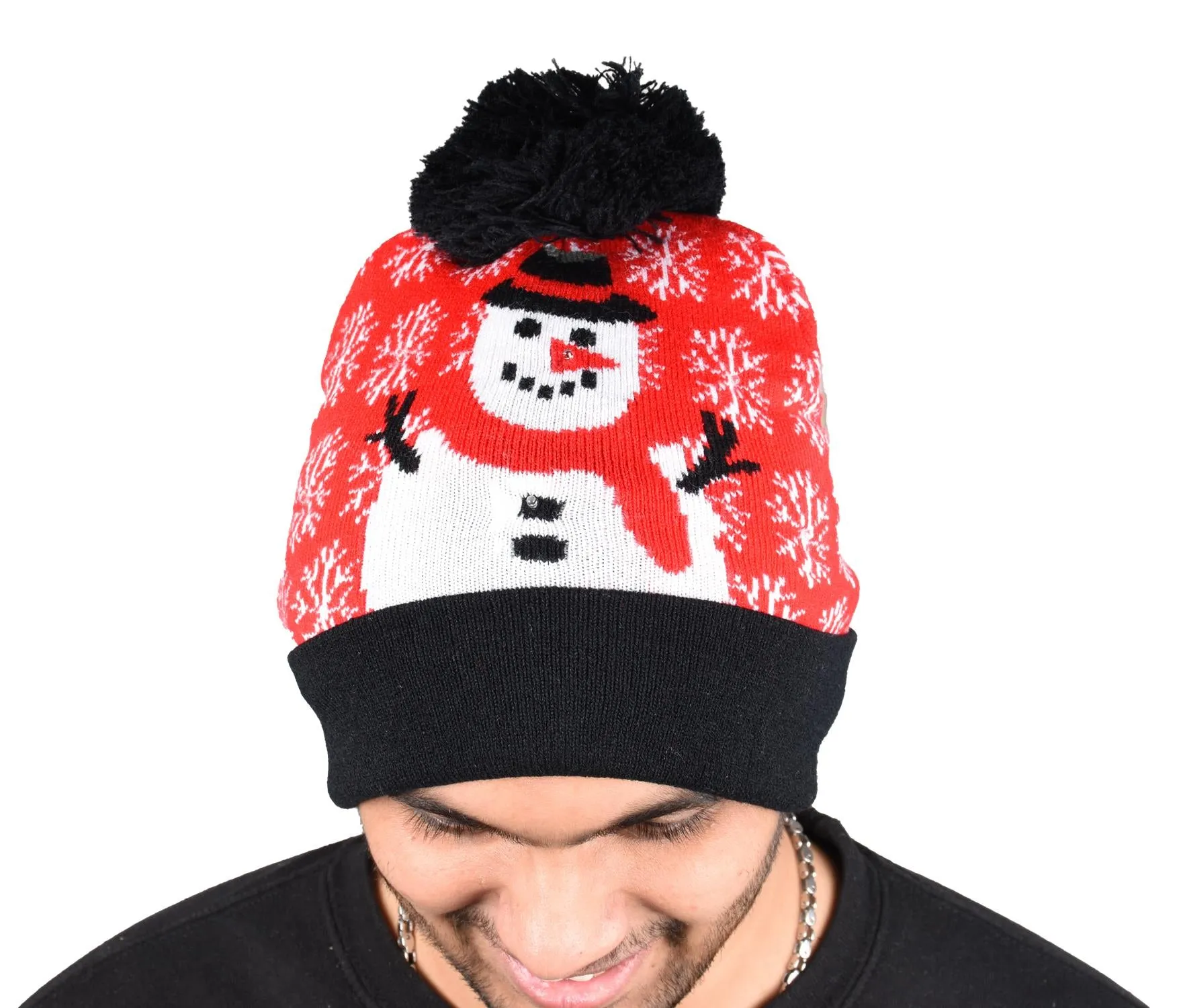 2 Pack LED Christmas Bobble Hat