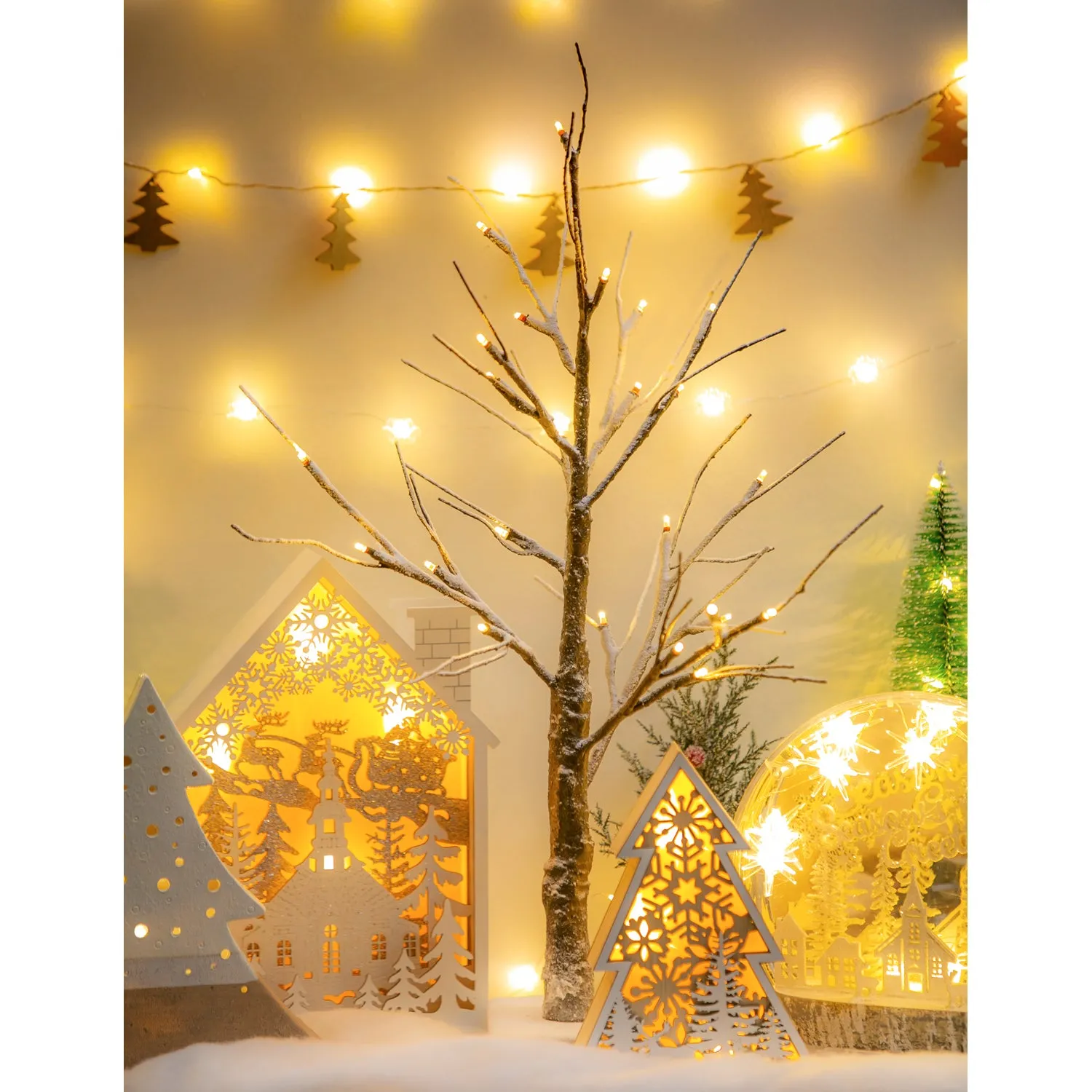 24" High LED Snowy Tree