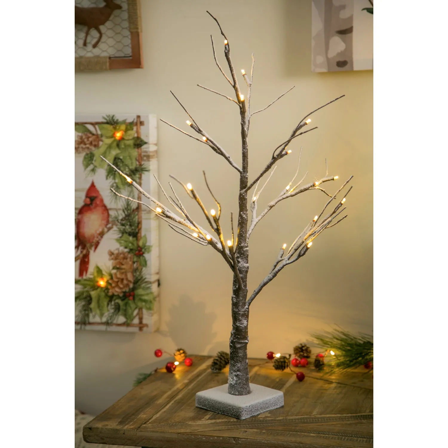 24" High LED Snowy Tree