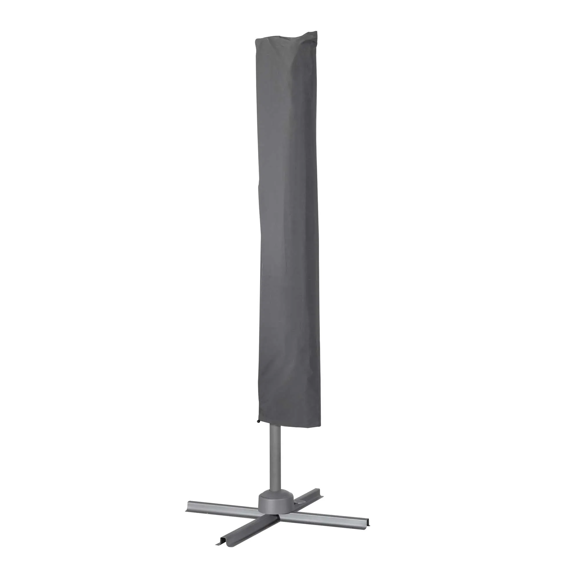 Ø3m Cantilever Parasol/Umbrella, Cover and Base Bundle, 8 Rib, Crank Handle, 360° Rotation, 60° Tilt, Grey Canopy - DG272