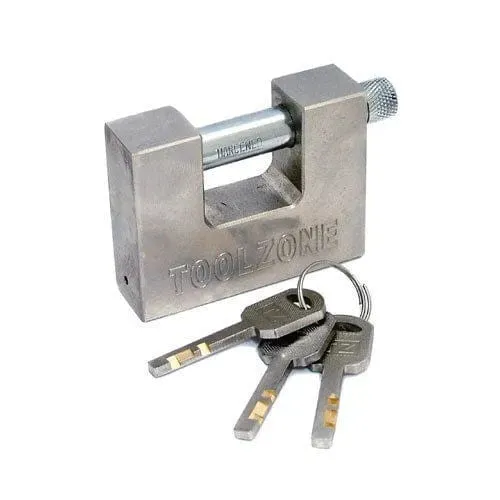 70MM HEAVY DUTY STEEL SHUTTER PADLOCK   3 SECURITY KEYS SHOP OUTDOOR SAFETY LOCK