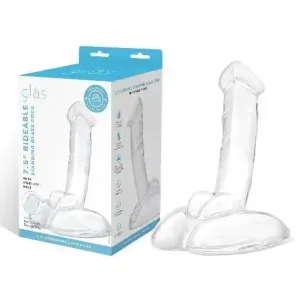 7.5" RIDEABLE STANDING GLASS COCK WITH STABILITY BASE
