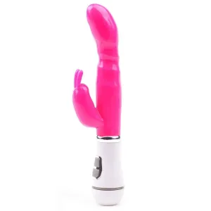 8.5-inch Rubber Pink Multi-speed Waterproof Rabbit Vibrator