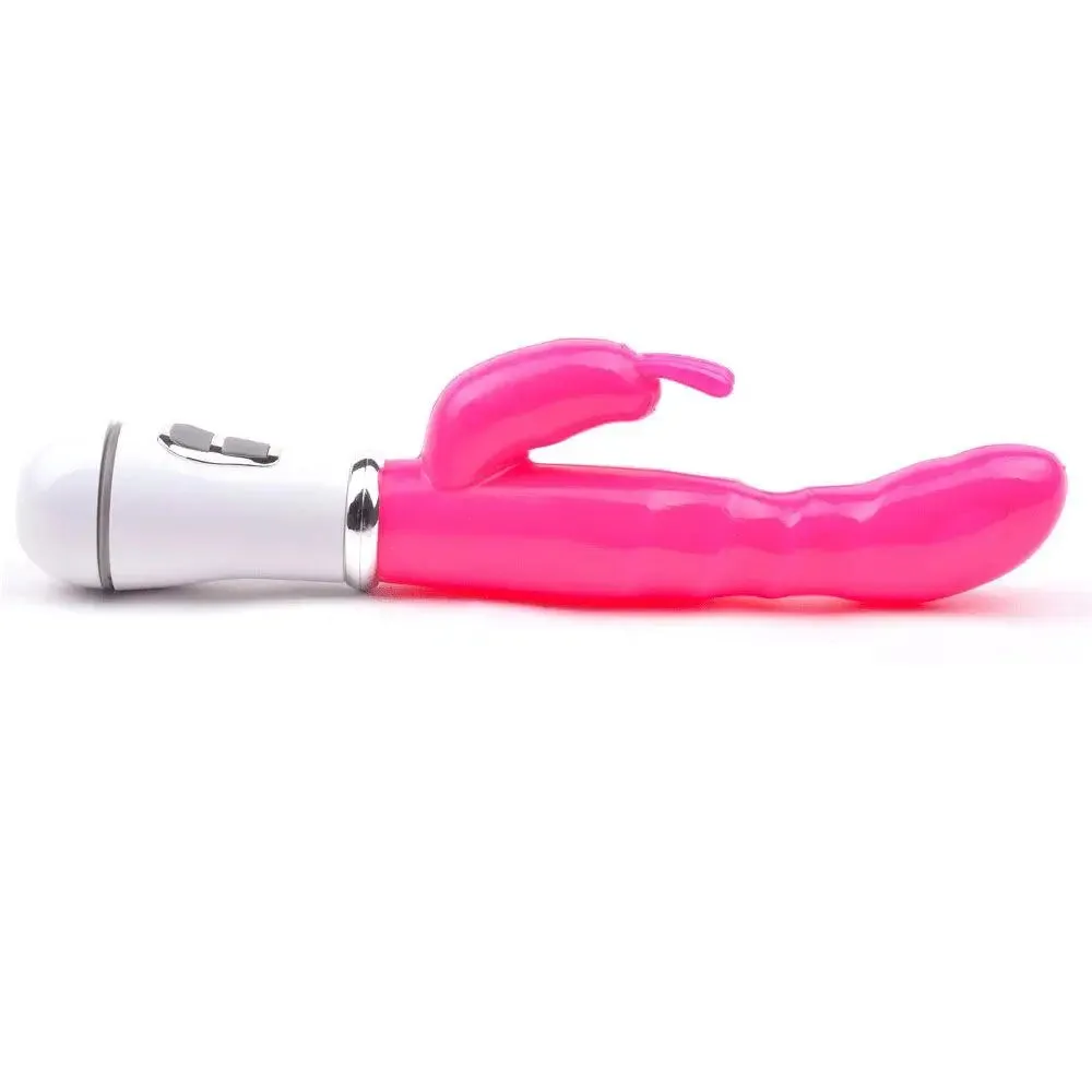 8.5-inch Rubber Pink Multi-speed Waterproof Rabbit Vibrator