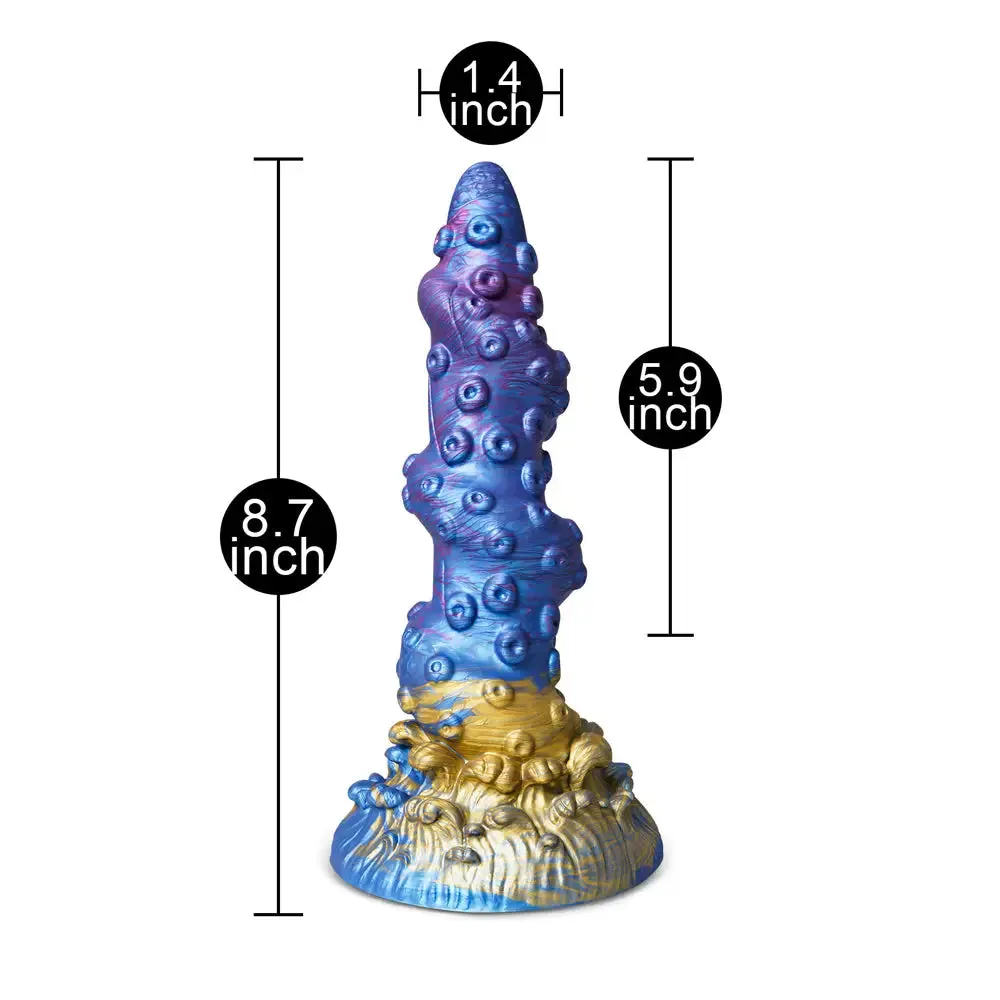 8.7-inch Silicone Blue Alien Dildo with Suction Cup
