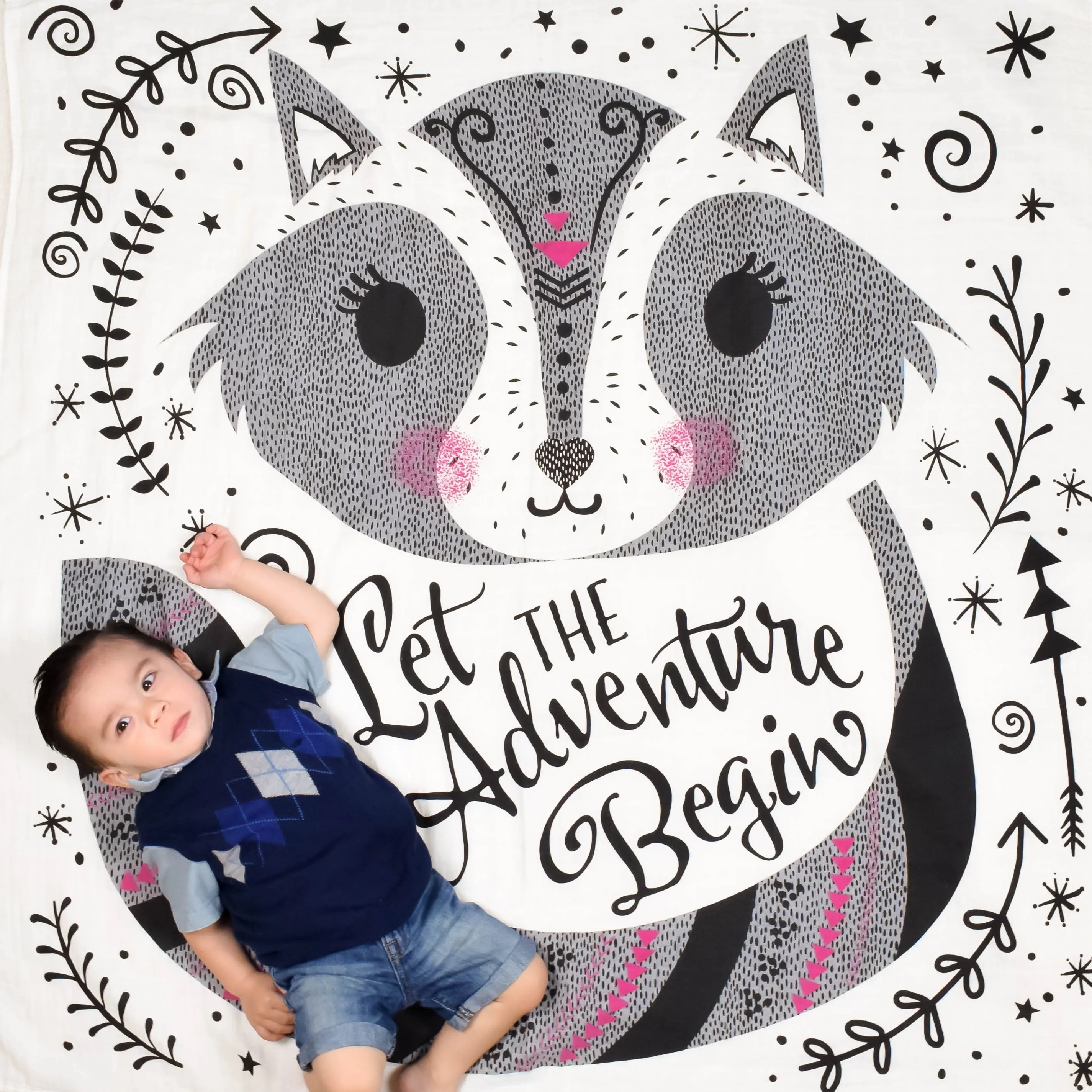 Adventure Begin Organic Muslin Blanket