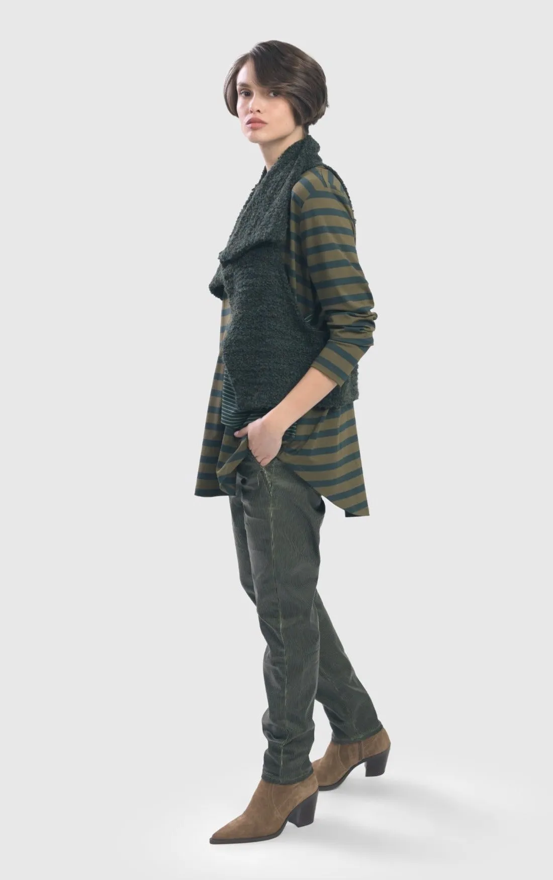 Alembika Green Pinstripe Iconic Stretch Jeans