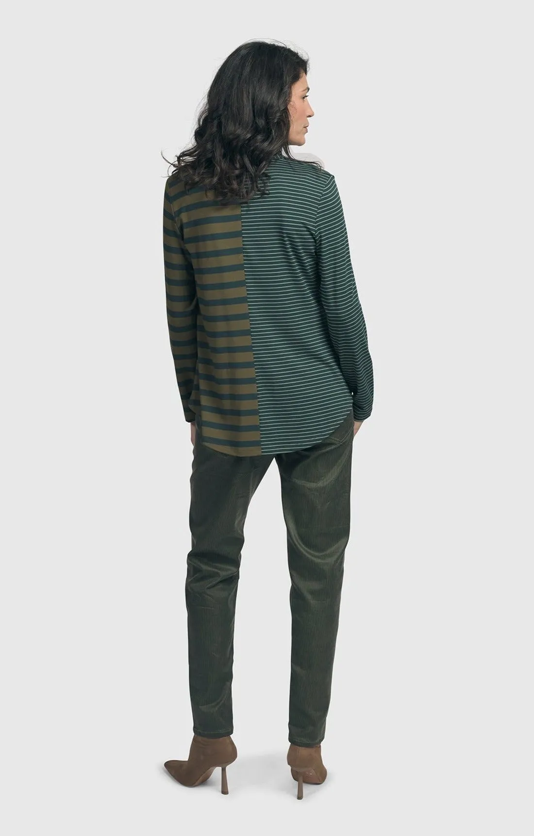 Alembika Green Pinstripe Iconic Stretch Jeans