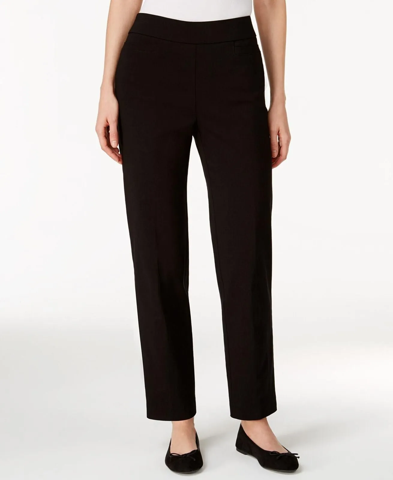 Alfred Dunner Womens Petite Allure Proportioned Pants 01716 Black 12P