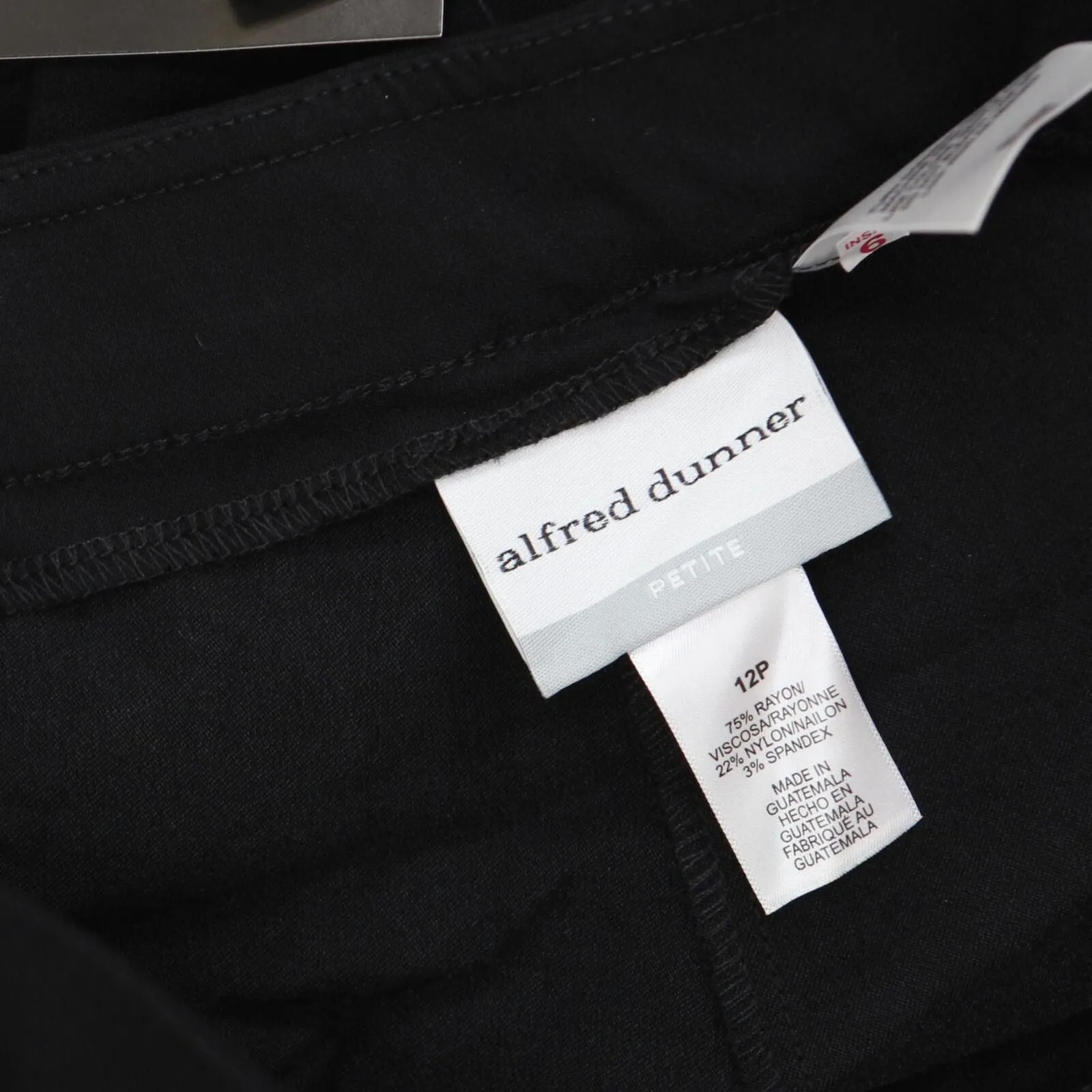 Alfred Dunner Womens Petite Allure Proportioned Pants 01716 Black 12P
