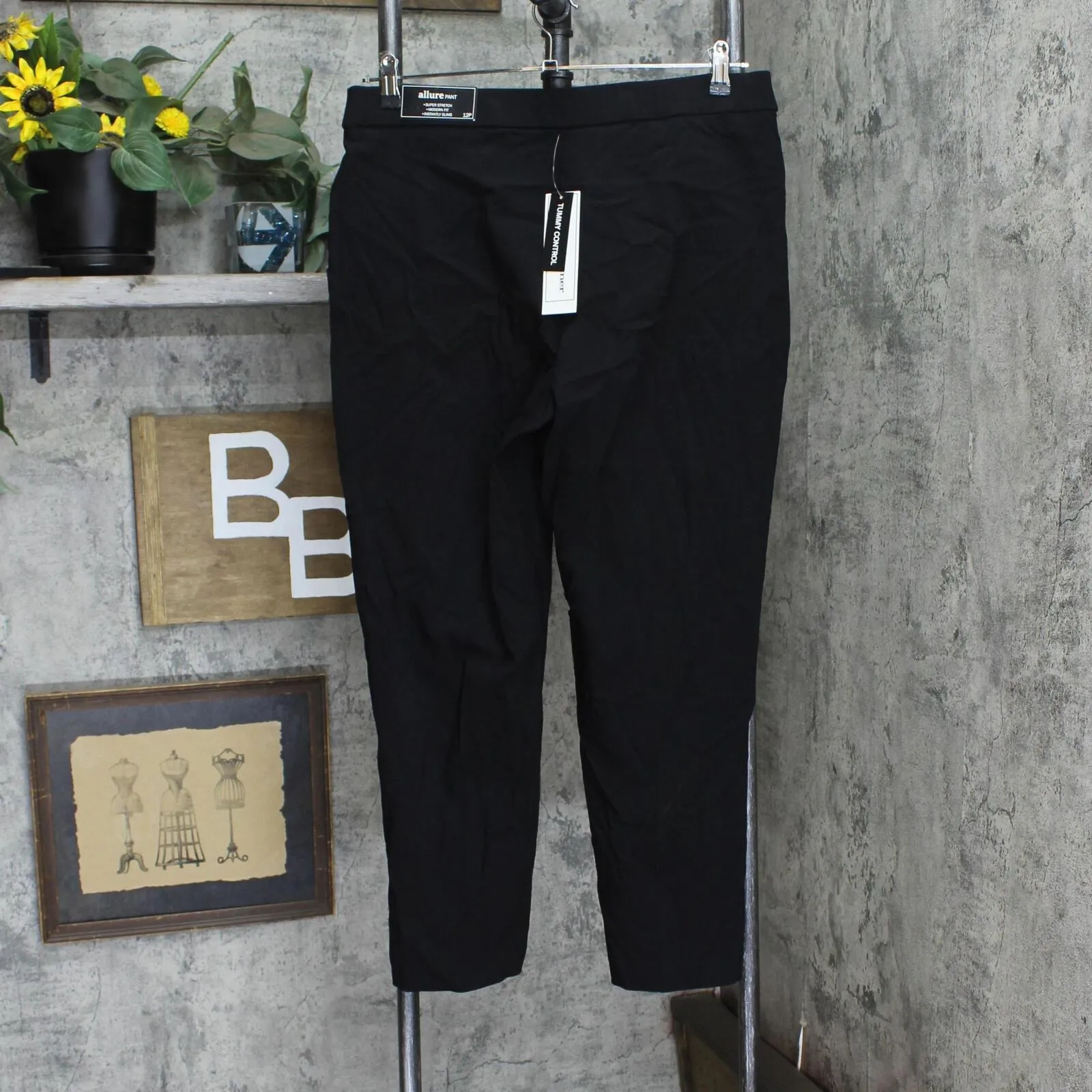 Alfred Dunner Womens Petite Allure Proportioned Pants 01716 Black 12P