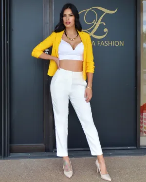 Aside From The Rest High Waist Pants White