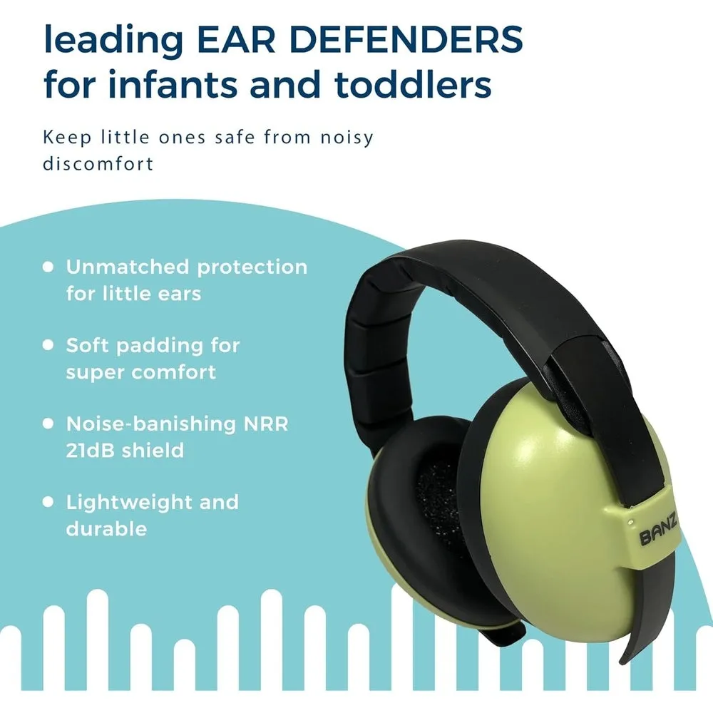Baby BanZ Bubzee Ear Protectors - Leaf Green