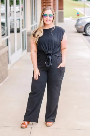 Back to You Tie Tank in Black