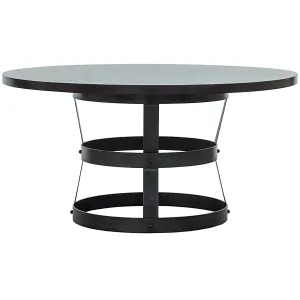 Basket Dining Table,  Alder/Steel Base - 72x72x30.5
