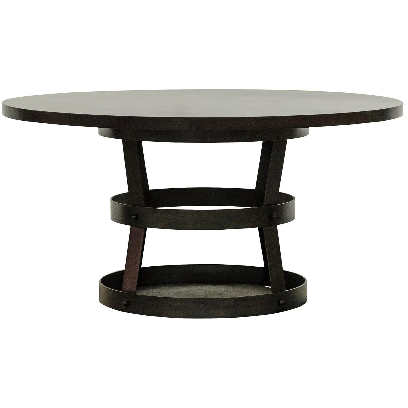 Basket Dining Table,  Alder/Steel Base - 72x72x30.5
