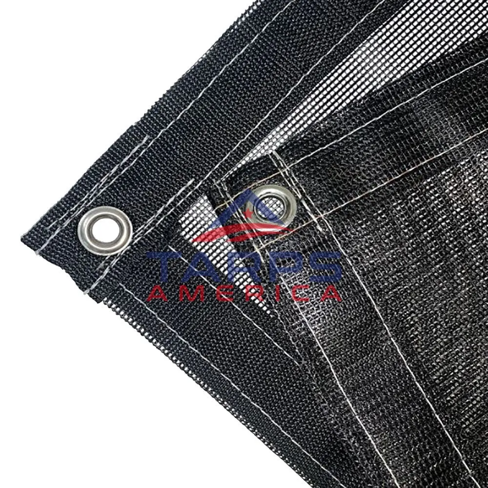Black 10 oz. Heavy Duty Vinyl Coated Mesh Tarp by ShadeMax®