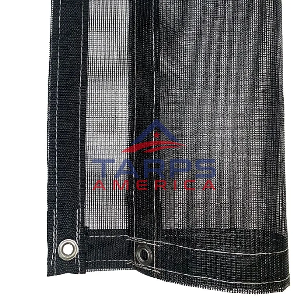 Black 10 oz. Heavy Duty Vinyl Coated Mesh Tarp by ShadeMax®