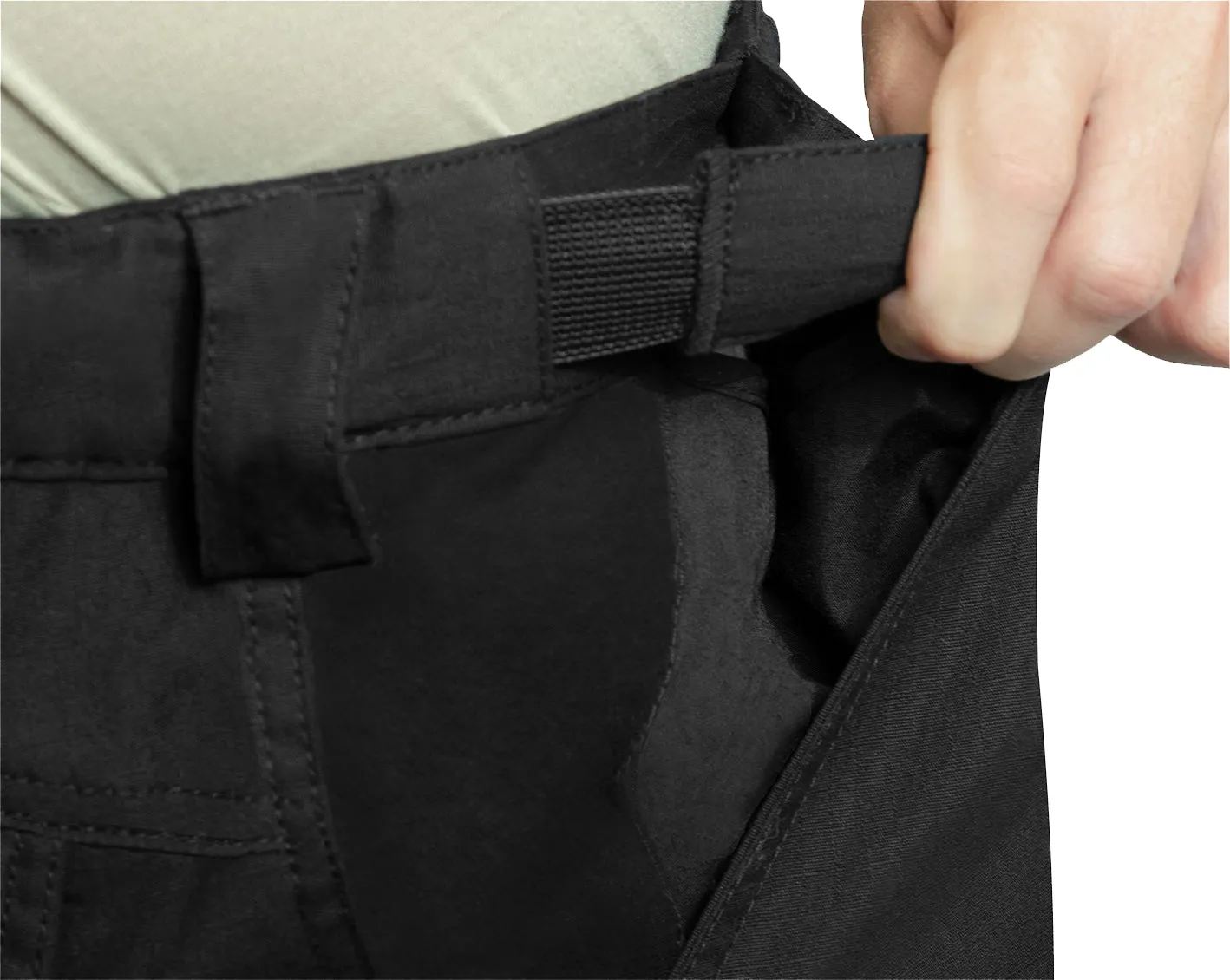 Black - Tactical 10-8 Lightweight Field Pants - Poly Cotton Spandex Rip-Stop -  Zipper Fly