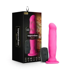 Blush Impressions Havana Rechargeable Remote-Controlled Silicone 8 in. Thumping Dildo with Suction Cup Pink | G Spot