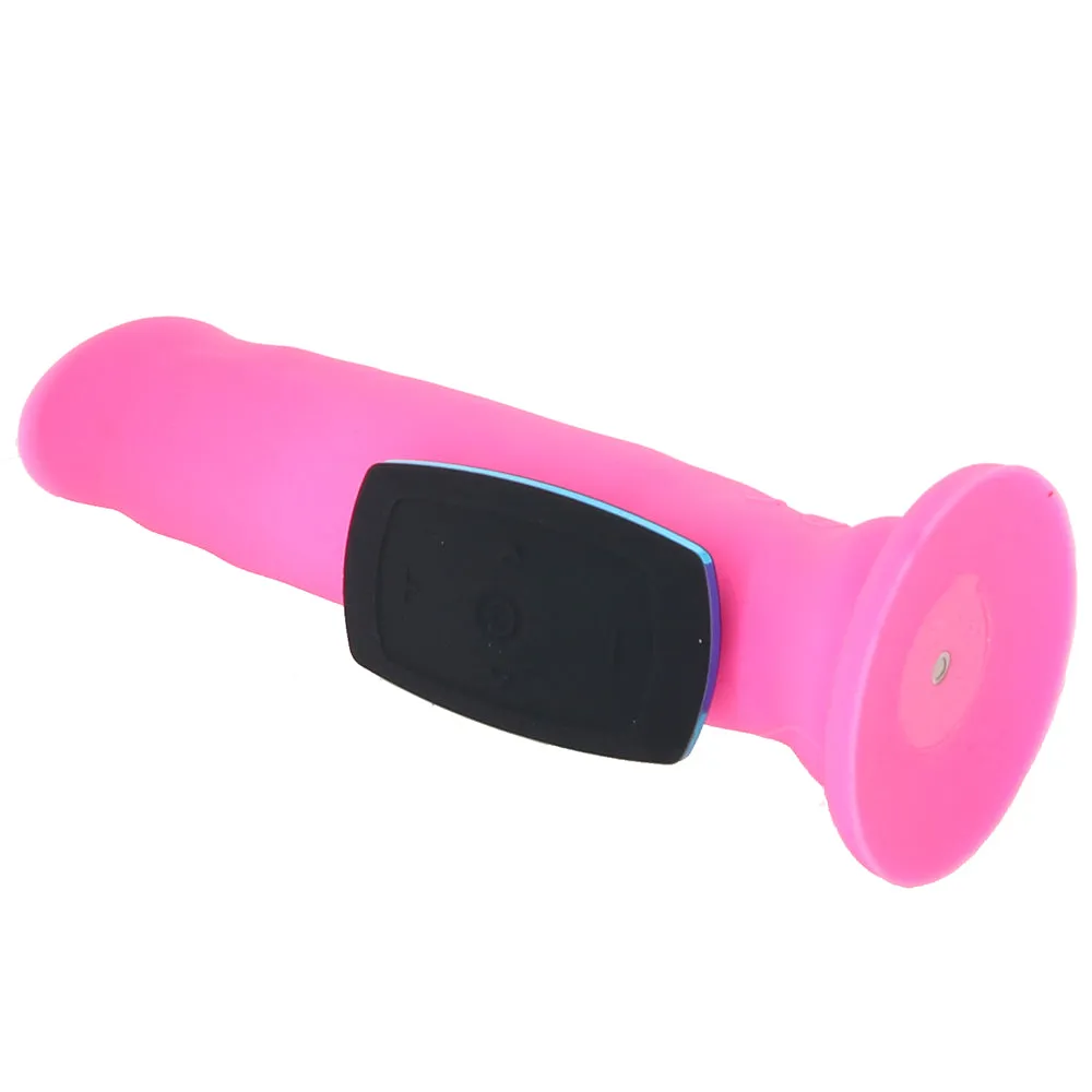 Blush Impressions Havana Rechargeable Remote-Controlled Silicone 8 in. Thumping Dildo with Suction Cup Pink | G Spot