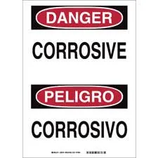 Brady Bilingual DANGER Corrosive Sign/ Buy online