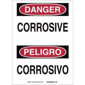 Brady Bilingual DANGER Corrosive Sign/ Buy online