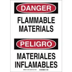 Brady Bilingual DANGER Flammable Materials Sign/ Buy online