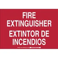 Brady Bilingual Fire Extinguisher Sign/ Buy online