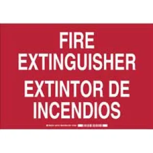 Brady Bilingual Fire Extinguisher Sign/ Buy online