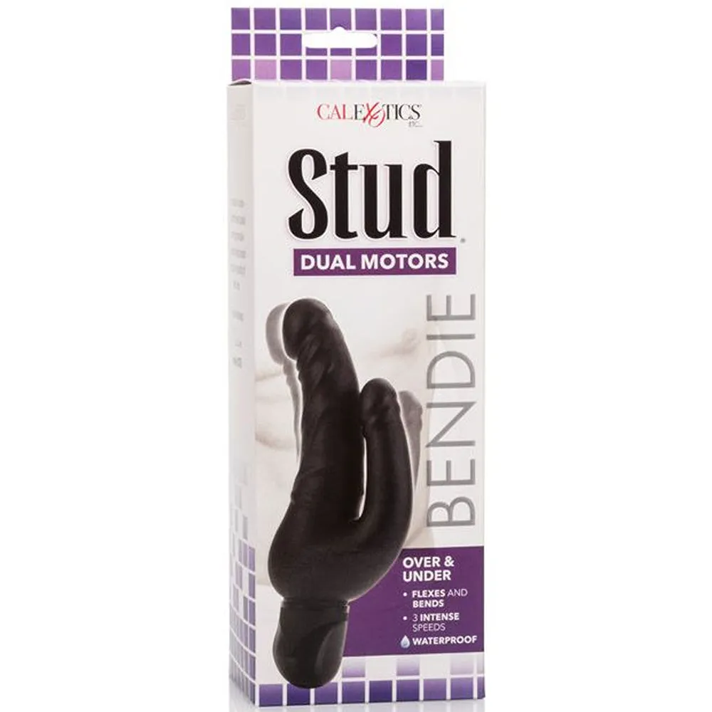 CalExotics Bendie Stud Over and Under Vibrator Black