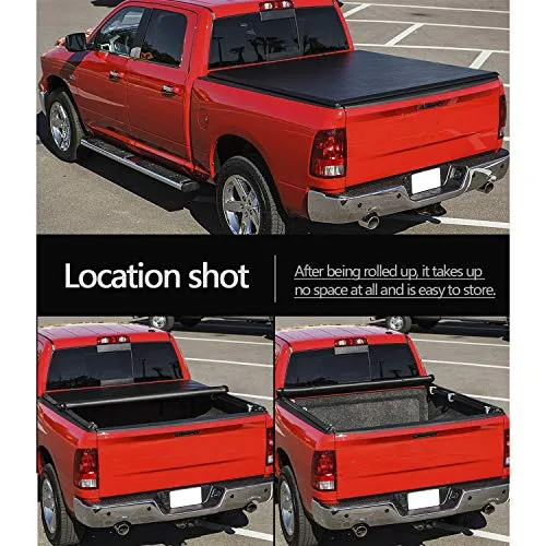 CARMOCAR Truck Covers Replacement for Toyota Tacoma for 1989-2004 | 6FT Bed | Soft Roll-Up Truck Bed Tonneau Cover | Pickup Truck Bed Cover Accessories with Led Light