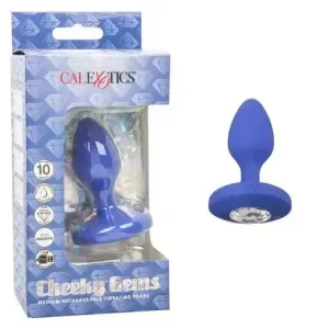 Cheeky Gems Medium Rechargeable Vibrating Probe - Blue