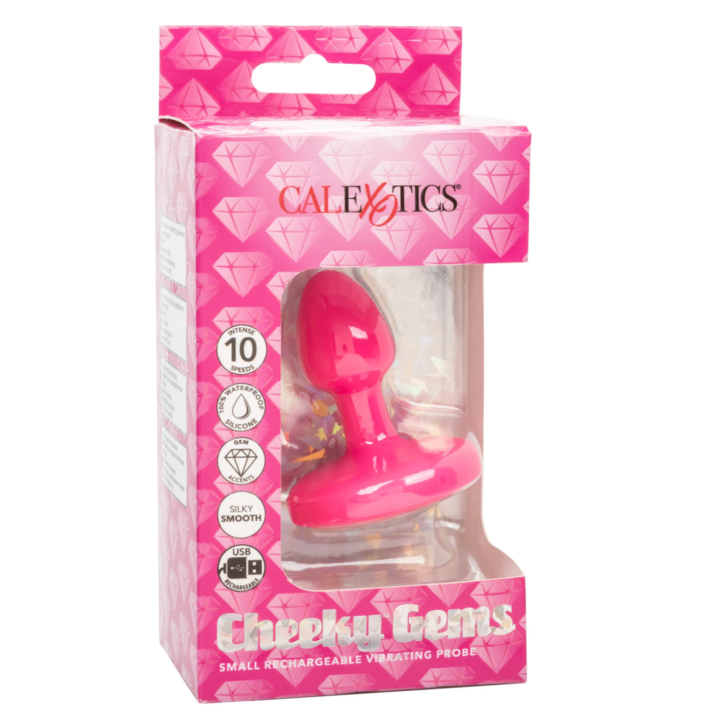 Cheeky Gems™ Small Rechargeable Vibrating Probe - Pink