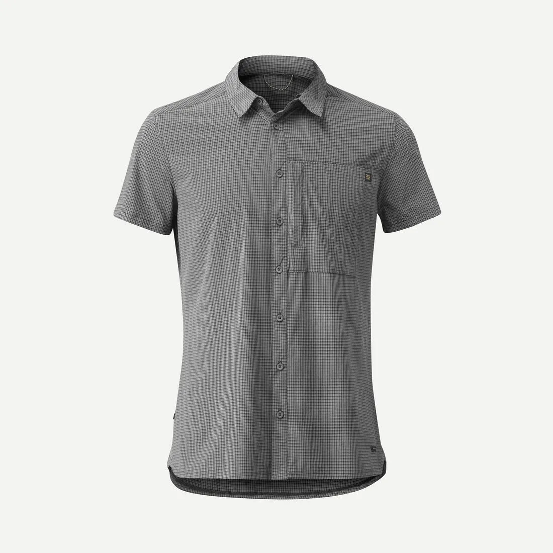 Chemise de trekking manches courtes homme, NH 500 stretch grise