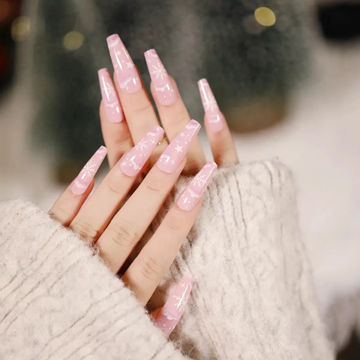 Christmas Coffin Gel Pink Snow