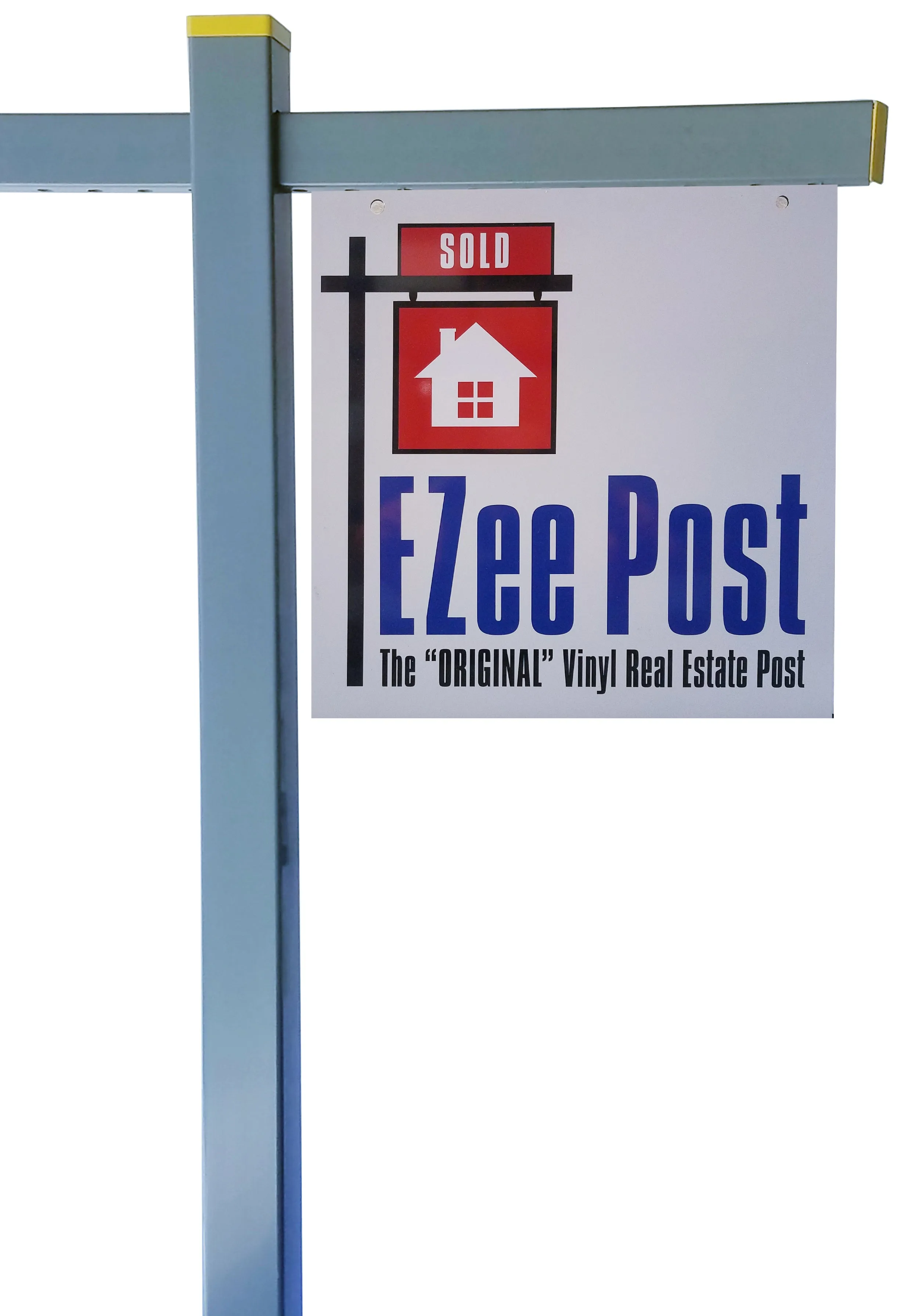 Classic 2-Piece Real Estate Yard Sign Post (Riders Included) -  Gray