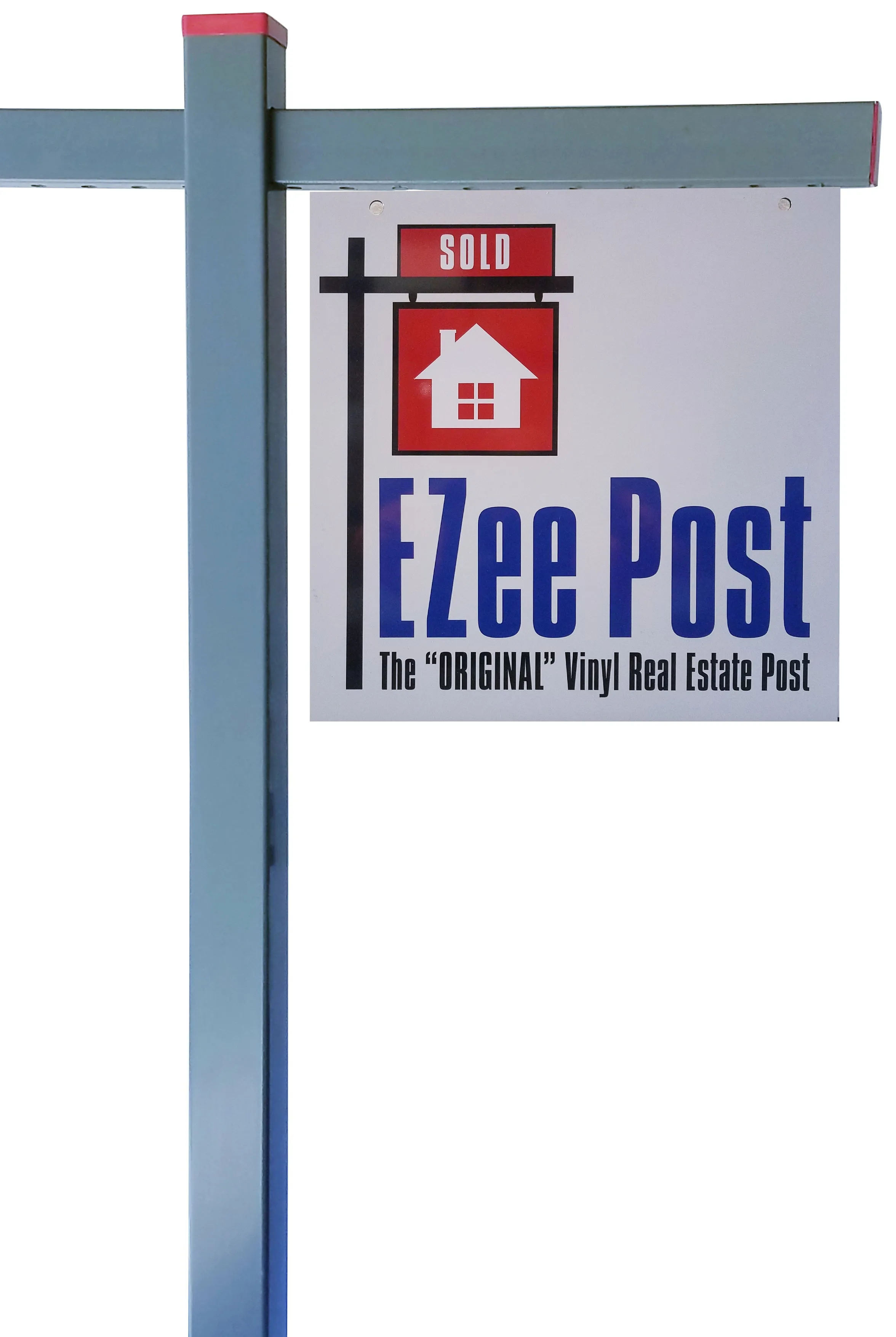Classic 2-Piece Real Estate Yard Sign Post (Riders Included) -  Gray