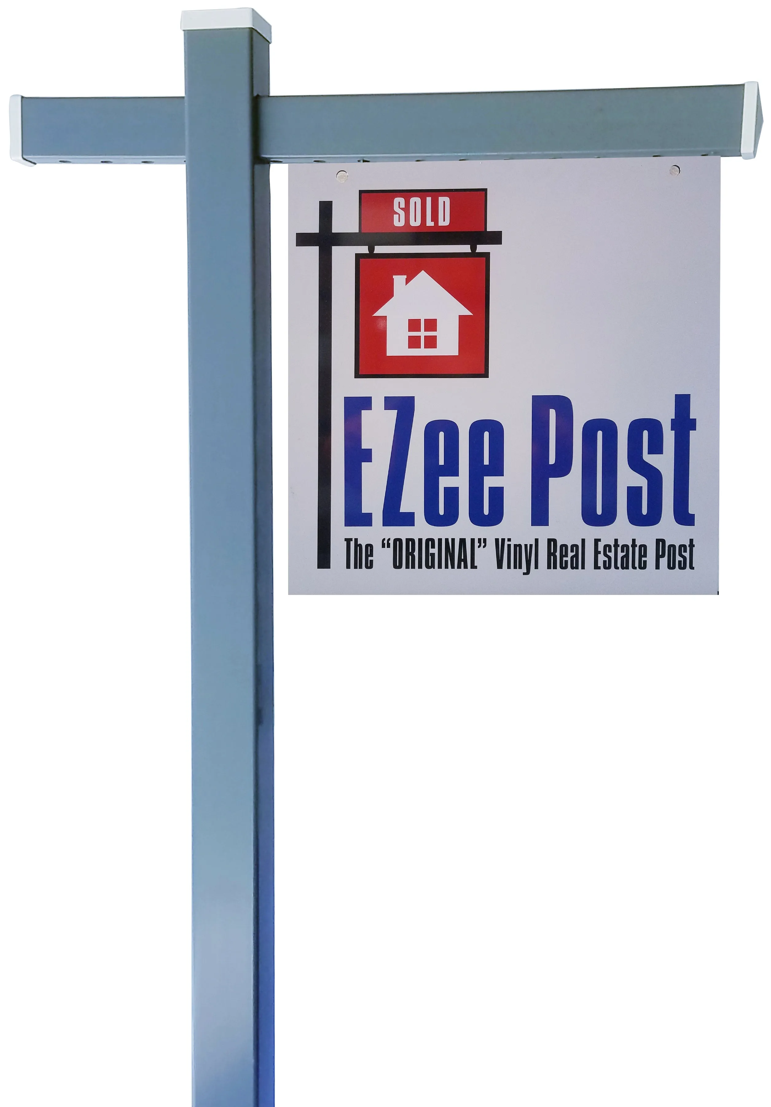 Classic 2-Piece Real Estate Yard Sign Post (Riders Included) -  Gray